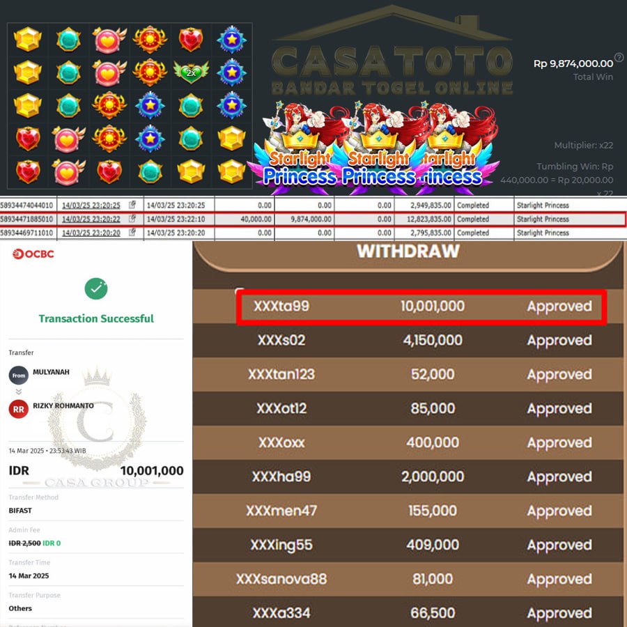 CASATOTO ANTI BONCOS!! WIN SEBESAR 10 JT DI STARLIGHT PRINCESS !!