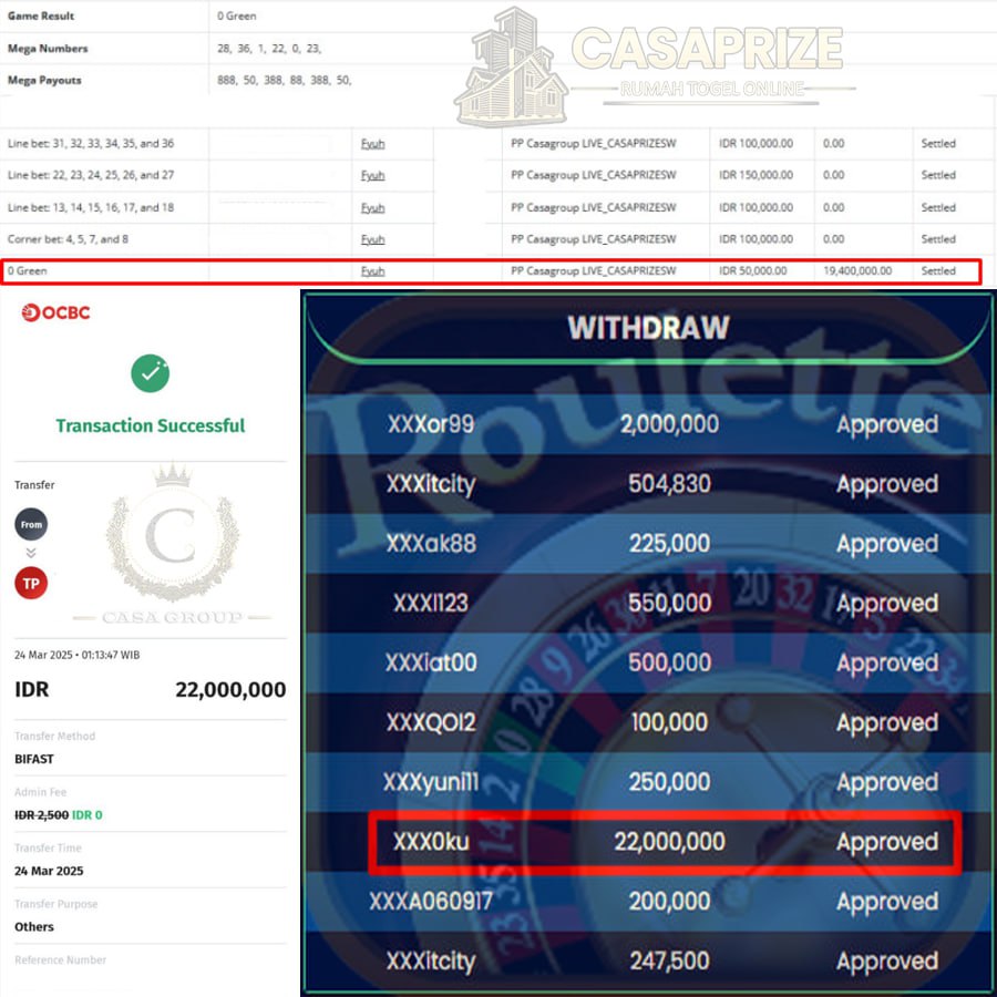 MENANG LAGI SEBESAR 22 JT DI ROULETTE DI CASAPRIZE!!