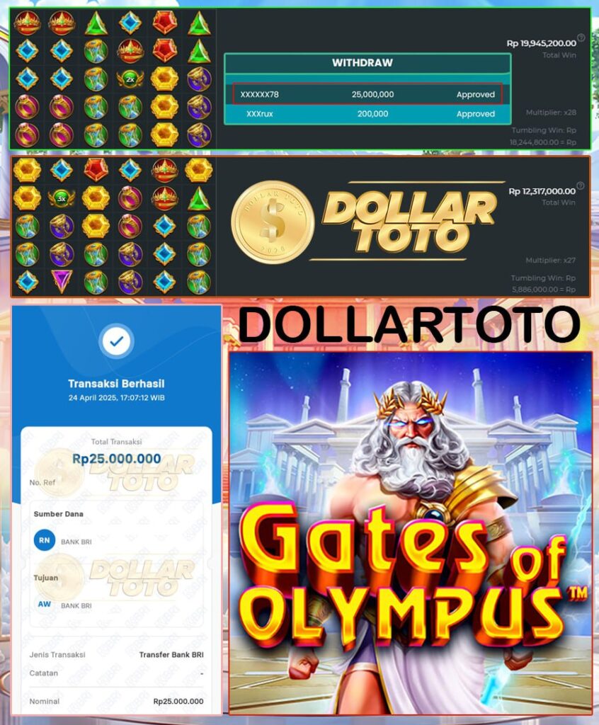 MAIN SEBENTAR, CUAN BESAR!! 25 JT MELUNCUR MULUS DARI DOLLARTOTO!!