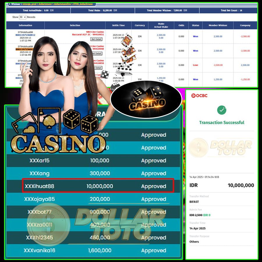 JOSS LAGI DI DOLLARTOTO!! WIN SEBESAR 10 JT DI SBO CASINO!!