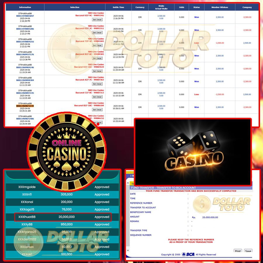 KEMENANGAN FANTASTIS DI SBO CASINO DOLLARTOTO MENANG SEBESAR 20JT!!