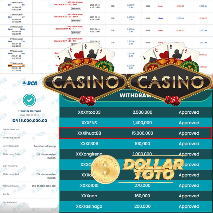 DOLLARTOTO JOSS TERUS!! MENANG SEBESAR 15 JT DI SBO CASINO!!