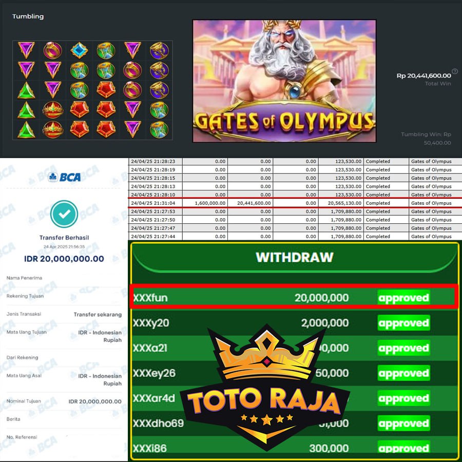 JOSS LAGI BOSKU DI TOTORAJA!! MENANG SEBESAR 20 JT DI GATES OF OLYMPUSS!!