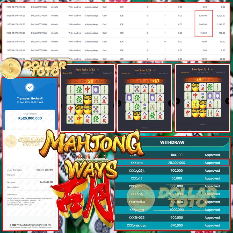 JOSS TERUSS DI DOLLARTOTO!! MENANG LAGI SEBESAR 25 JT DI PGSOFT!!