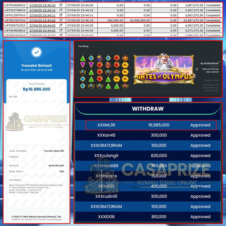 KAKEK LAGI GACOR BOSKU!! MENANG SEBESAR 16 JT DI CASAPRIZE!!