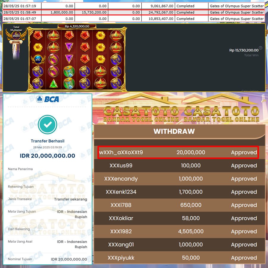 FANTASTIS WIN BESAR DI PRAGMATIC OLYMPUS SUPER SCATTER CASATOTO 20 JT !!!