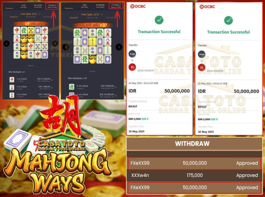 MODAL RECEH HASIL TUMPEH TUMPEH!! JP 50JT MAHJONG WAYS CASATOTO!!