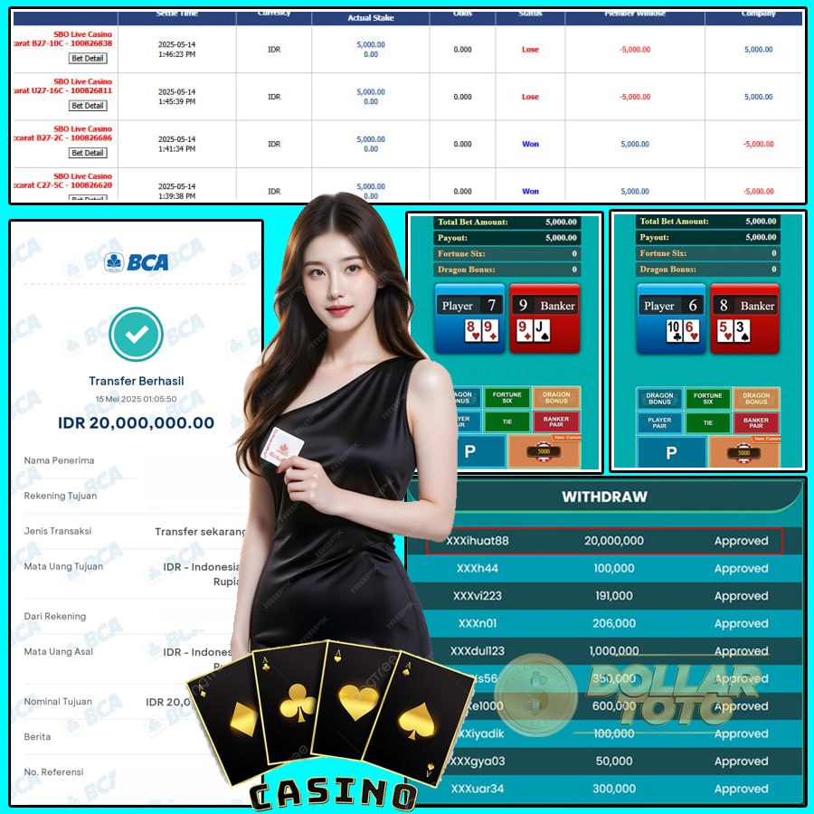 JACKPOT DARI SBO CASINO TEMBUS LAGI! DOLLARTOTO BUKTIKAN PLAYER BISA CUAN 20JT!