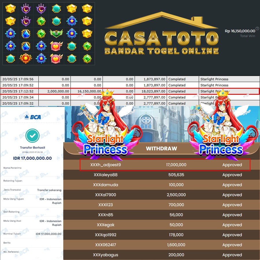 JP HARI INI GILA-GILAAN! SCATTER STARLIGHT PRINCESS DI CASATOTO, CUAN 17 JUTA LANGSUNG MELESAT!