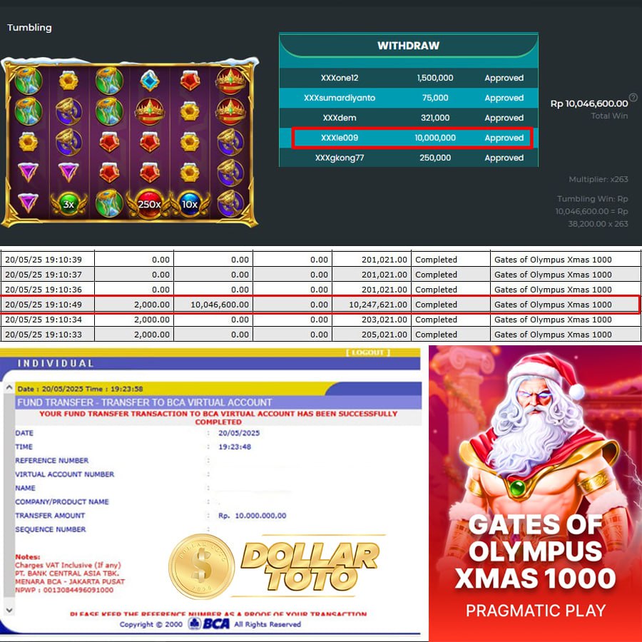 CUAN TANPA AMPUN DI DOLLARTOTO! GATES OF OLYMPUS XMAS 1000 MELEDAK,, MAXWIN 10 JUTA!! PETIR TIADA HENTI!!