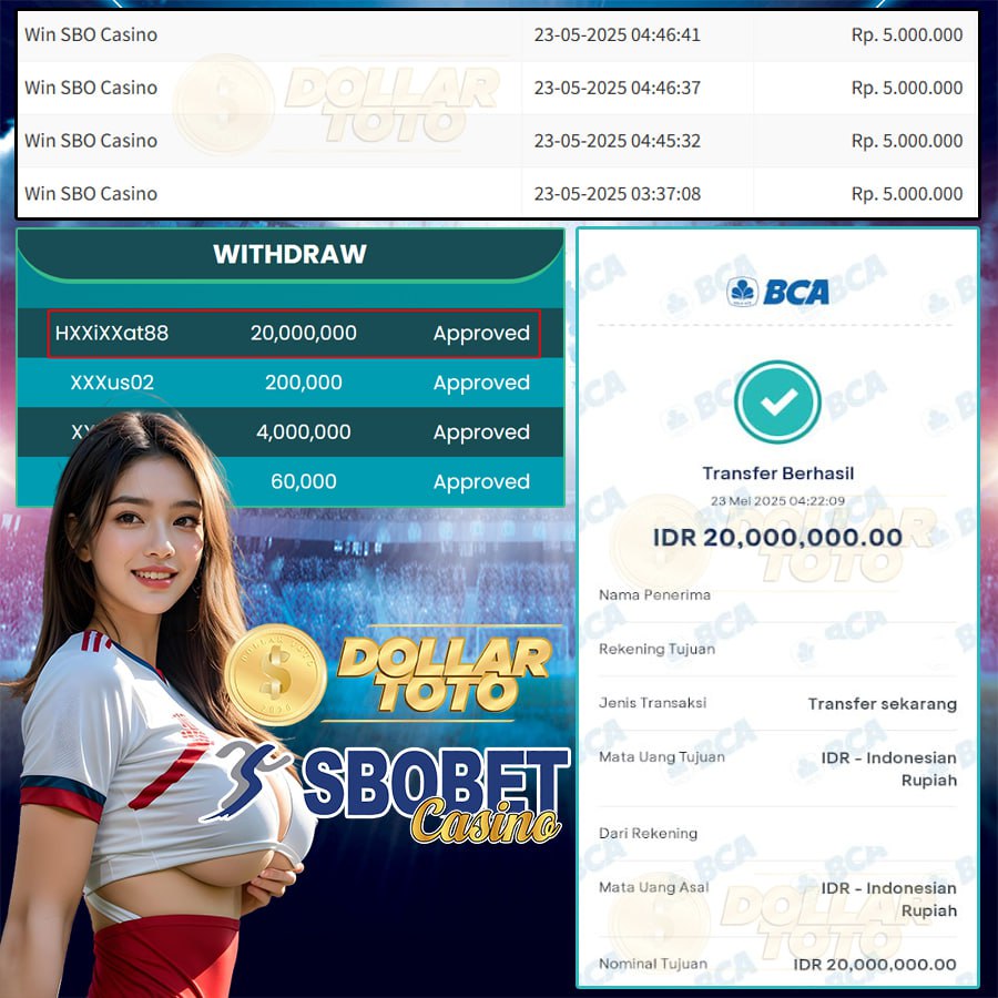 CUAN KERAS!! MEMBER DOLLARTOTO LIBAS 20 JUTA DARI SBOBET CASINO!!!