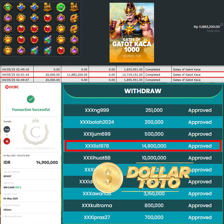 DOLLARTOTO HOKYY TERUSS BOSSKU!! MENANG KEMBALI DI GATES OF GATOT KACA 1000 SEBESAR 14JT!!