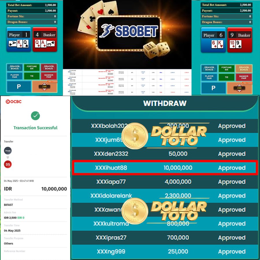 DOLLARTOTO CUAN TERUSS! JOSS LAGI DI SBO CASINO SEBESAR 10JT !!