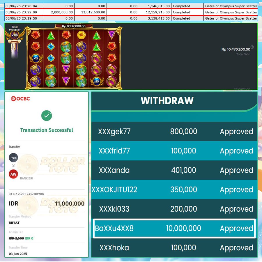 ZEUS NGAMUK!! GATES OF OLYMPUS SUPER SCATTER NYALA TERUS!! DOLLARTOTO BAYAR TUNTAS 10JT!