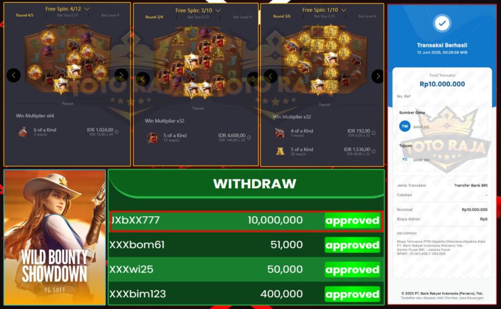 TOTORAJA LAGI GACOR BOSKU WIN LAGI 10JT DI WILD BOUNTY SHOWDOWN!!