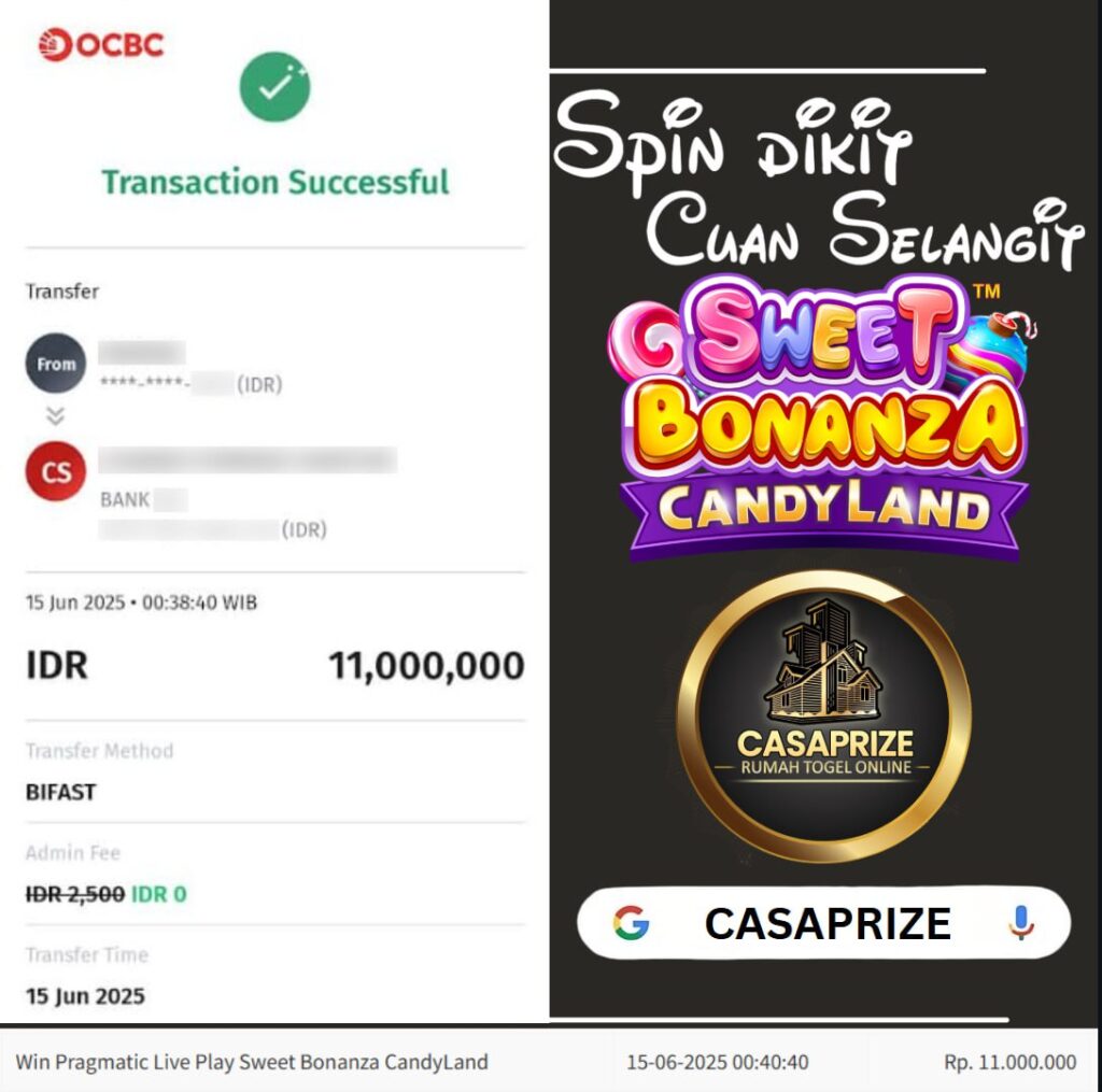 SELAMAT UNTUK PEMENANG SWEET BONANZA CANDY LAND YANG BAWA PULANG 11 JUTA DI CASAPRIZE!!